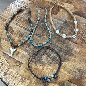 3/10 Turquoise and Brown Beaded Necklace Set